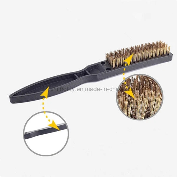 One Ended Utility Plastic Handle Brass Wire Brush
