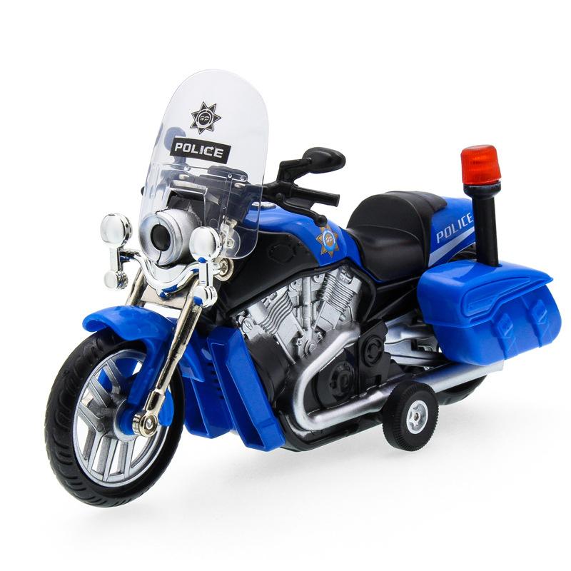 Police Motorcycles Zinc Alloy Mini Model Car Sound&light Pull Back Boys ...