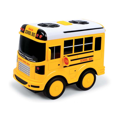 Funny Customized Factory Made OEM/ODM PVC Yellow Friction School Bus Toys, Intelligence Toy