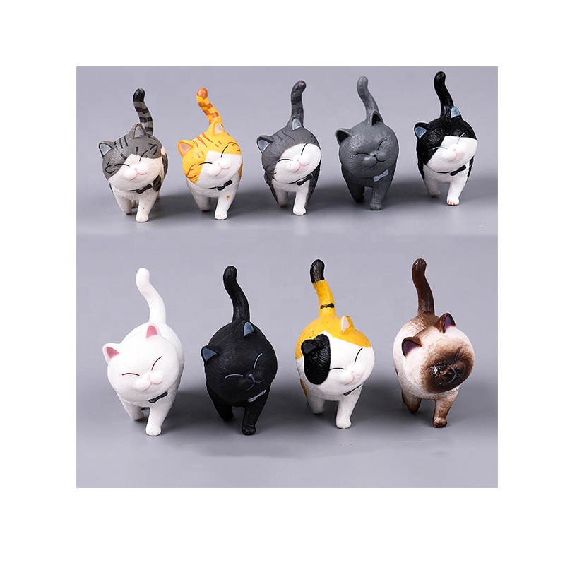 Wholesale Mini Cute PVC Plastic Animal Cats Bulk Anime Action Figure Car Table Decoration Cartoon Action Model Figure