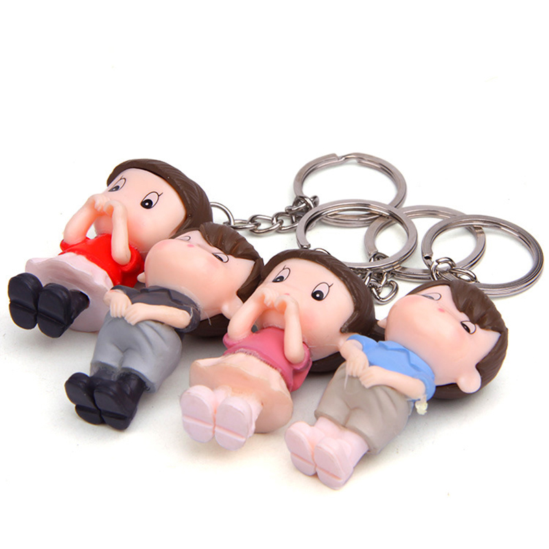 Hot Sale Children 4PCS Shy Play House Couples Wallets Bags Decoration Pendant Gift Souvenir Key Chain Set