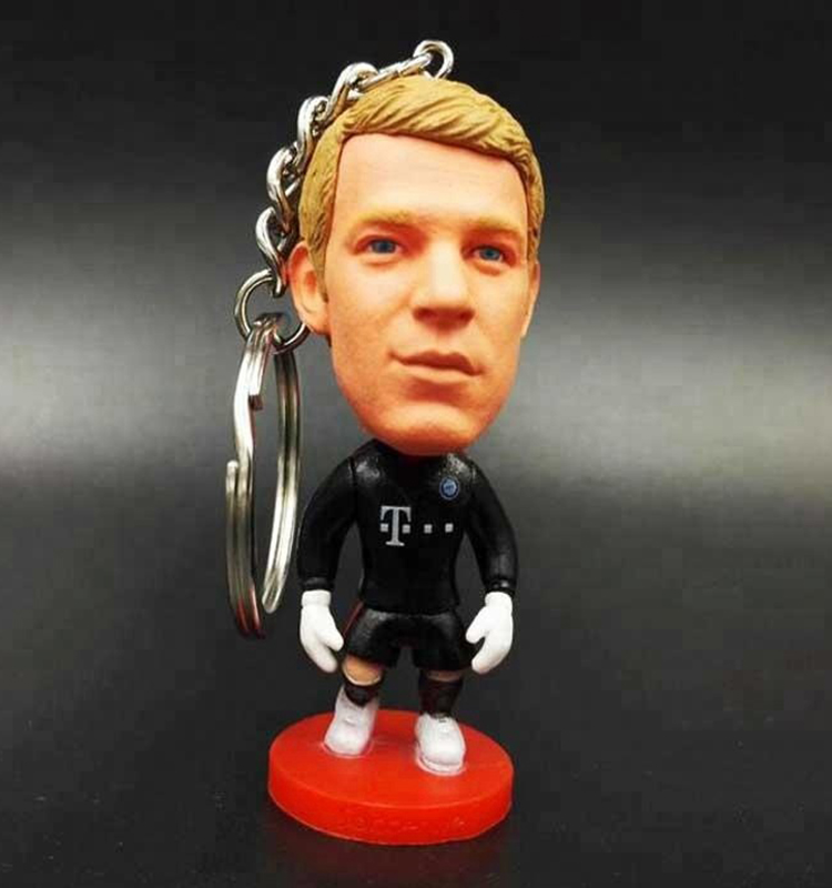 World Cup Custom PVC Soccer Player Mini Action Figure Keychains Wholesale