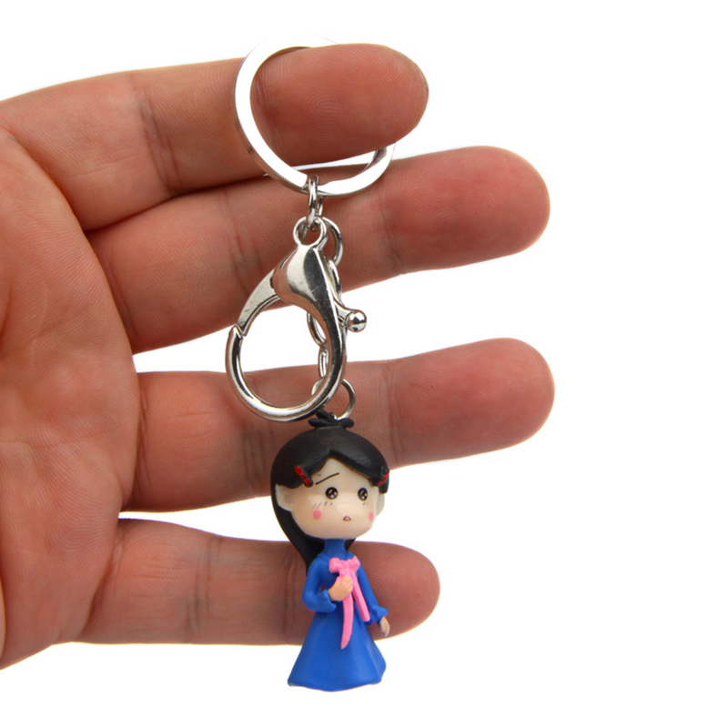 Custom Made Personalized Plastic/PVC Miniature Action Figure Model Keychain Cartoon Decoration Souvenir Keychain Doll Family Keychain Set