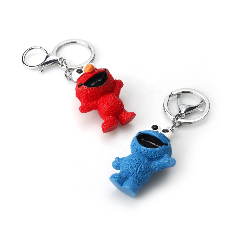 Cartoon Anime Sesame Street PVC Figure Keychain Cute Monster Toys Dolls Key Chain