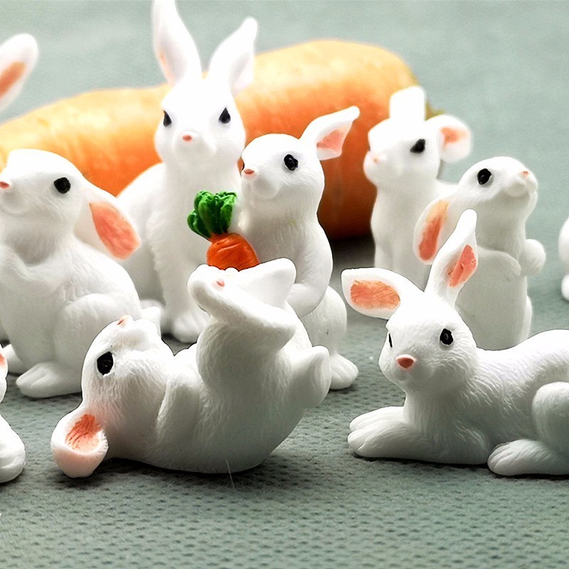 Make Your Own Design Cute Plastic/PVC Miniature Animals Bunny Family Rabbits Anime Action Figure for Fun